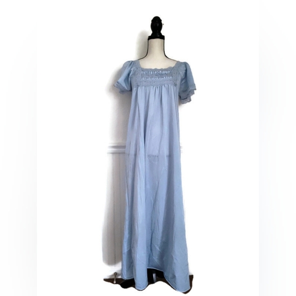 Rikki NY Vintage Baby Blue Long Nightgown Sleepwear - Picture 3 of 6